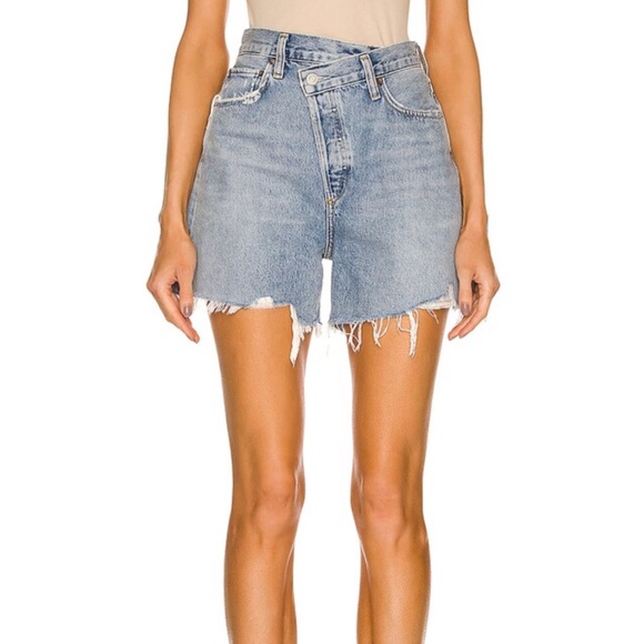 AGOLDE Criss Cross Jean Shorts - Picture 1 of 6